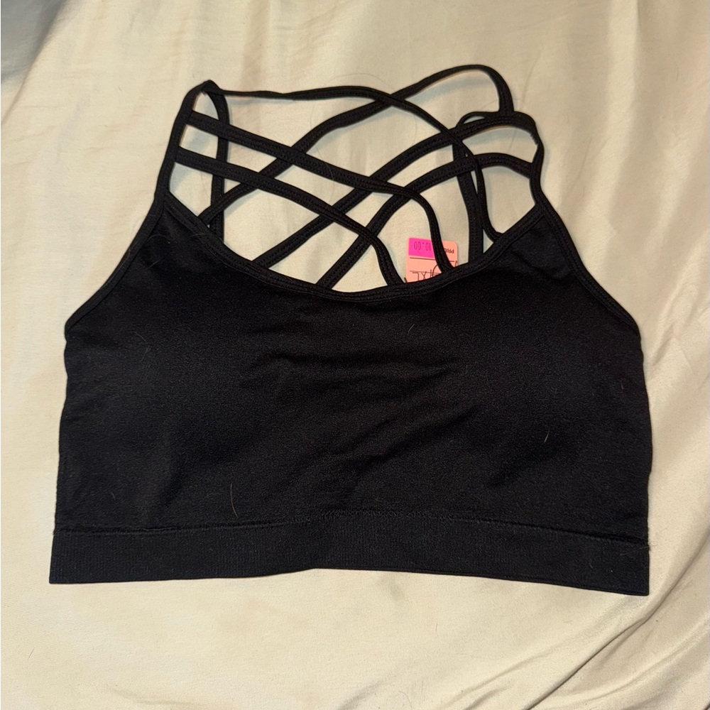 Criss-Cross Black Bra